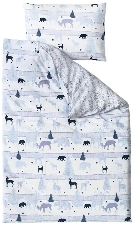 Bavlnené obliečky Renforcé SOBI A STROMKY biele Rozmer obliečky: 70 x 90 cm | 140 x 220 cm