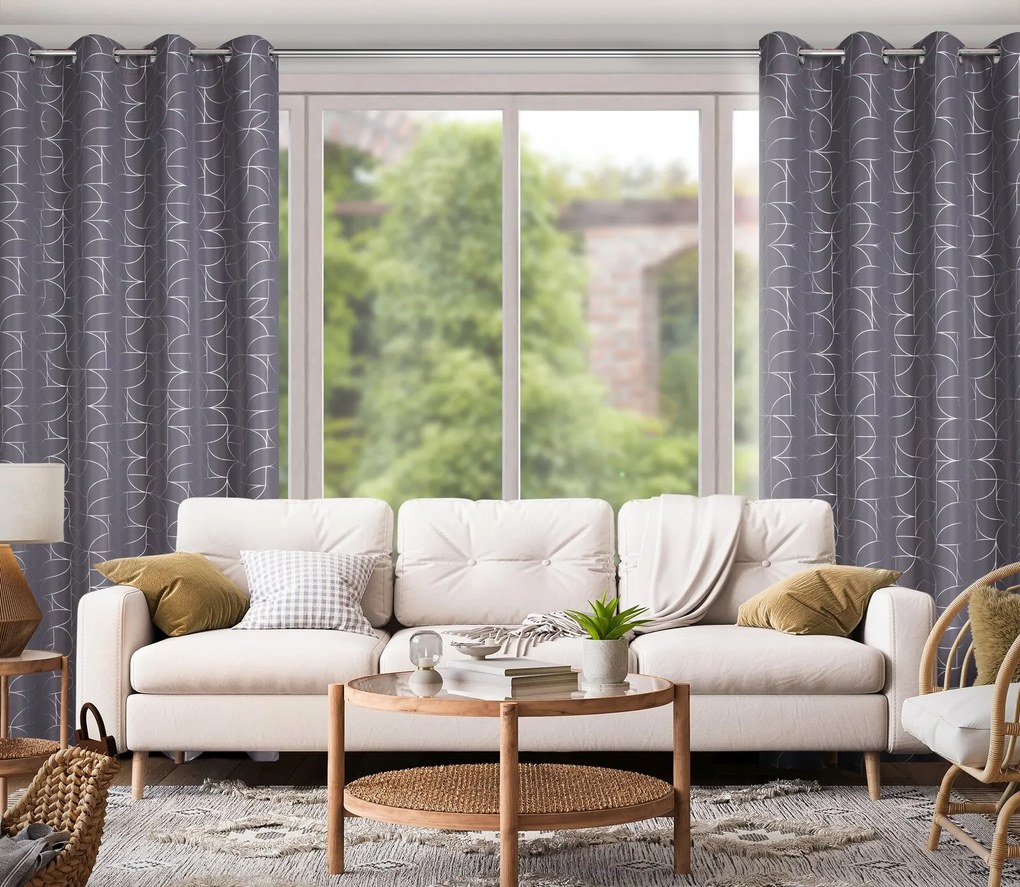 ZÁVES NA KRÚŽKOCH EVI 140X250 CM STRIEBORNÁ