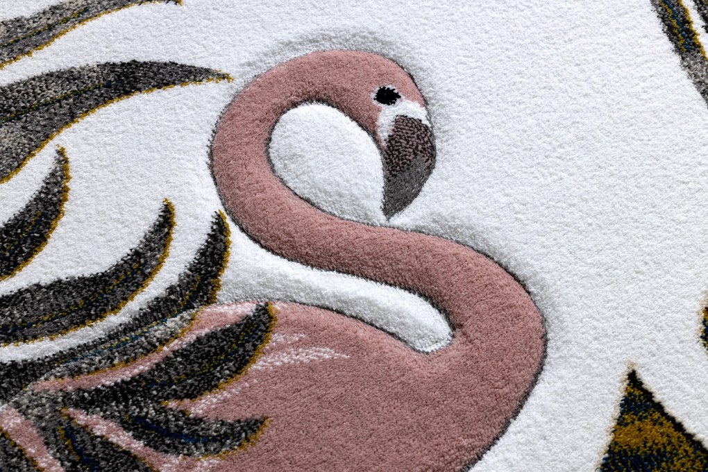 Koberec ZAHRADA,  PLAMENIAKY , LISTY MONSTERY,  krémový