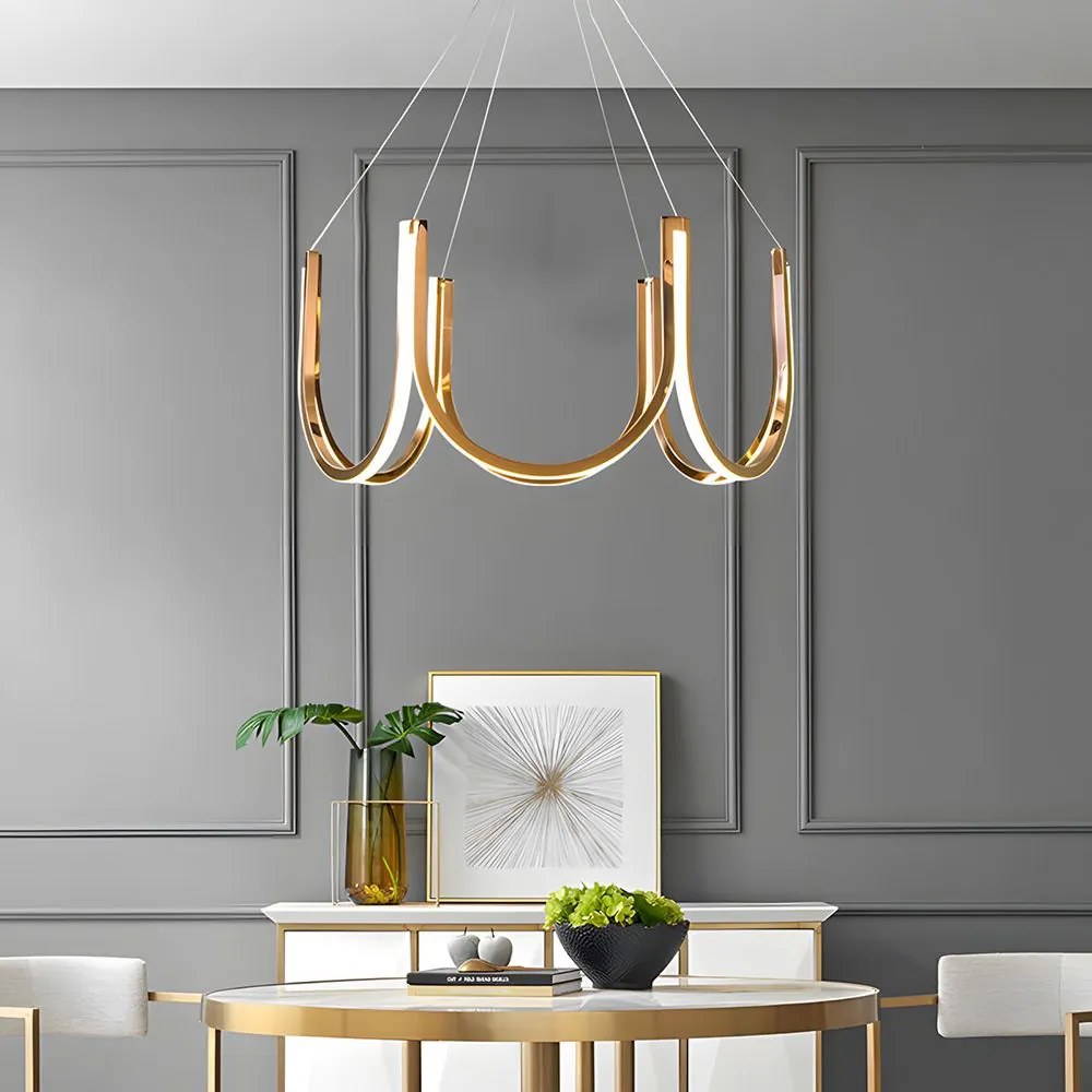 Toolight Toolight, LED závesné svietidlo 77cm, 75W, 4000K, 4000lm, APP1749-CP, zlatá lesklá, OSW-06064