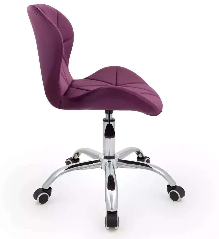 LuxuryForm DESIGN Stolička LIVIO VELUR na striebornej podstave s kolieskami - fuchsie