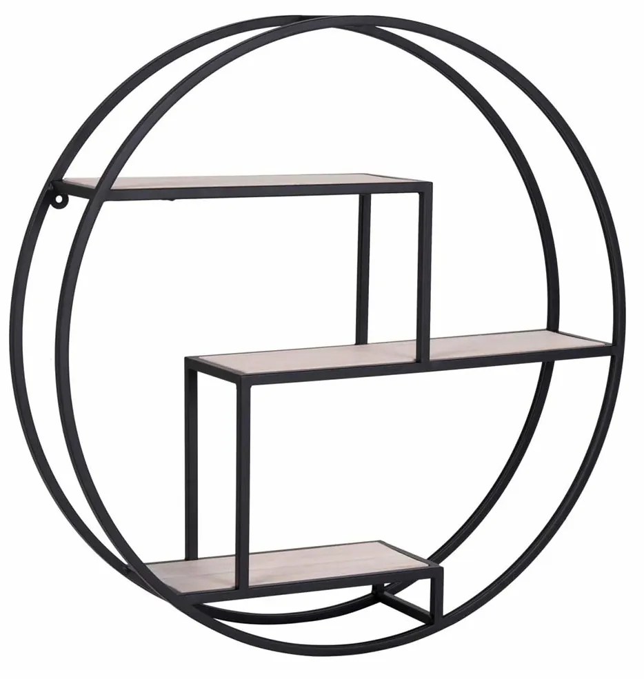 Čierna / hnedá Police Rotterdam 62 × 62 × 14 cm HOUSE NORDIC