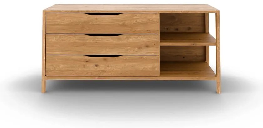 Nízka komoda z dubového dreva v prírodnej farbe 140x64 cm Twig – The Beds