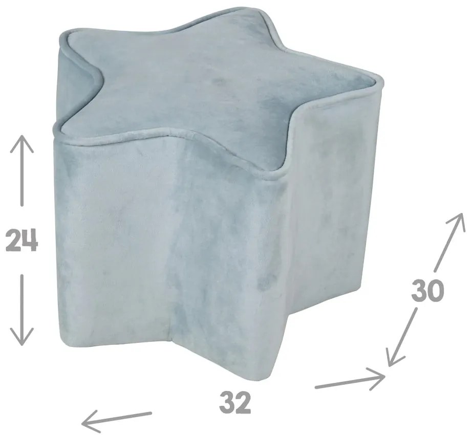 Svetlo modrý zamatový detský puf Lil Sofa – Roba