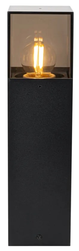 Stojaca vonkajšia lampa čierna s dymovým tienidlom 30 cm - Dánsko