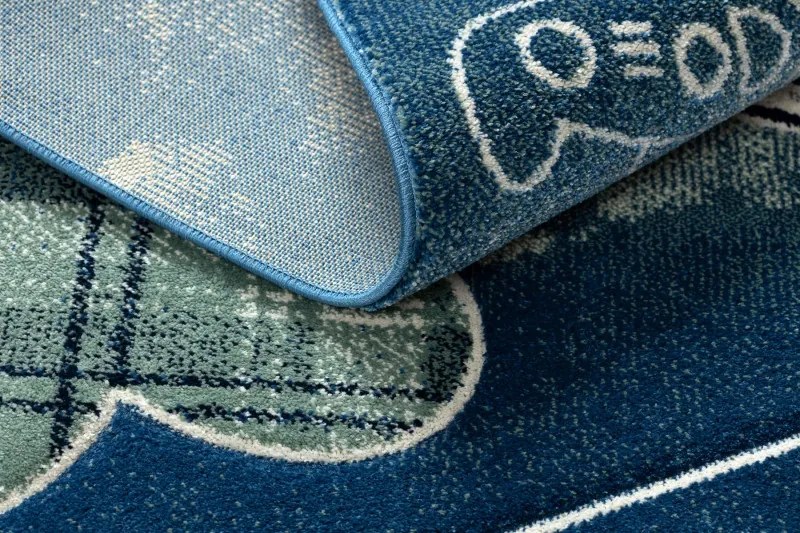 Dywany Łuszczów, Detský kusový koberec Petit Helicopter blue, 140x190, modrá, detská izba