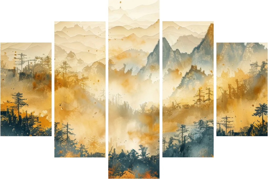 Obraz - Pohorie, akvarel (150x105 cm)