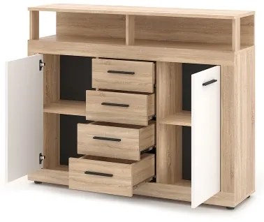 Komoda RUNA dub sonoma/biela