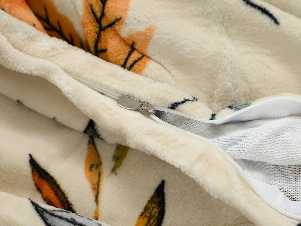 Mikroplyšové obliečky AUTUMNA krémové Rozmer obliečky: 2 ks 70 x 90 cm | 200 x 220 cm