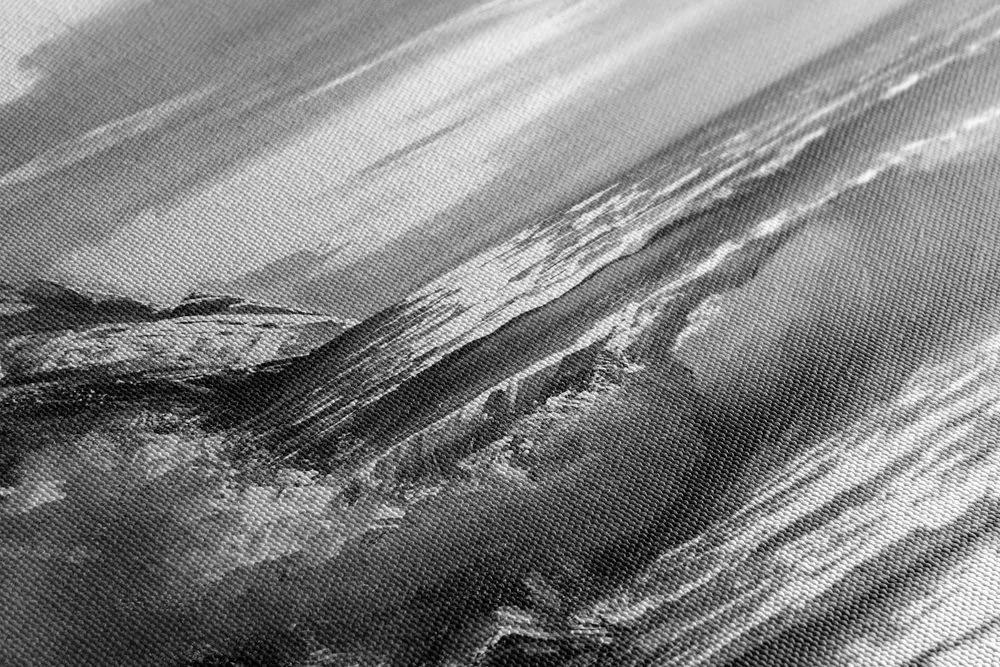 Obraz ráno na mori v čiernobielom prevedení Varianta: 120x80