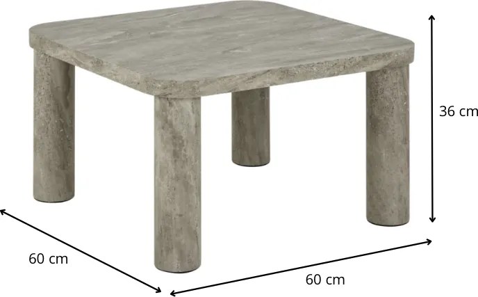Konferenčný stolík Solano 60 cm mramor sivý