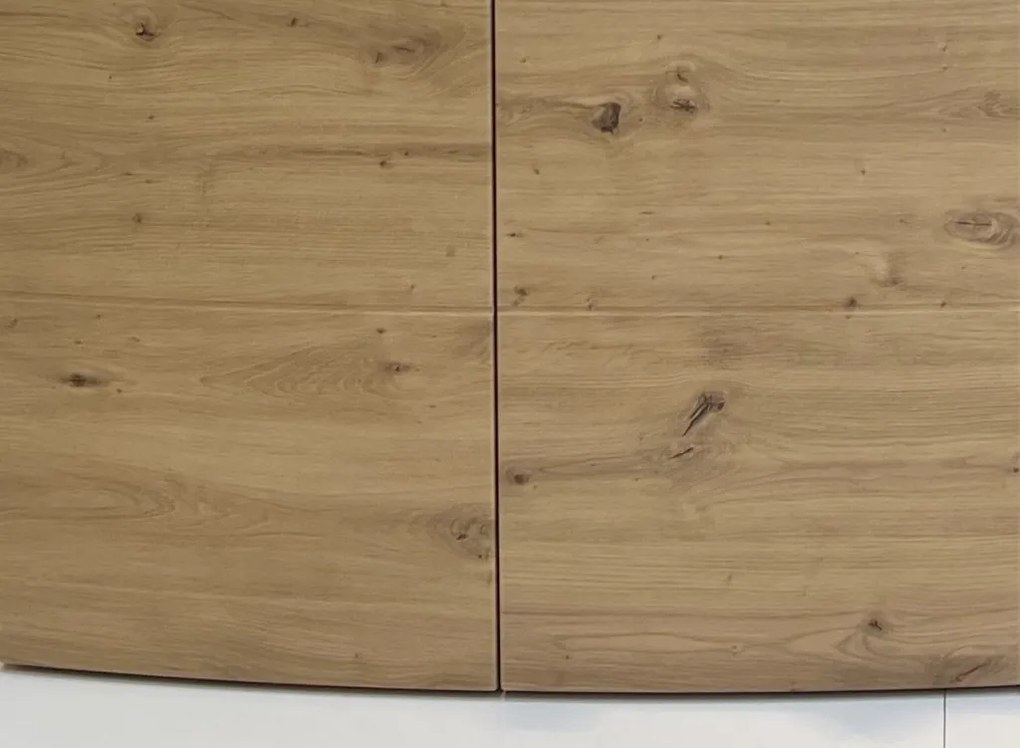 Presklená skrinka Bolus, dub artisan, s osvetlením