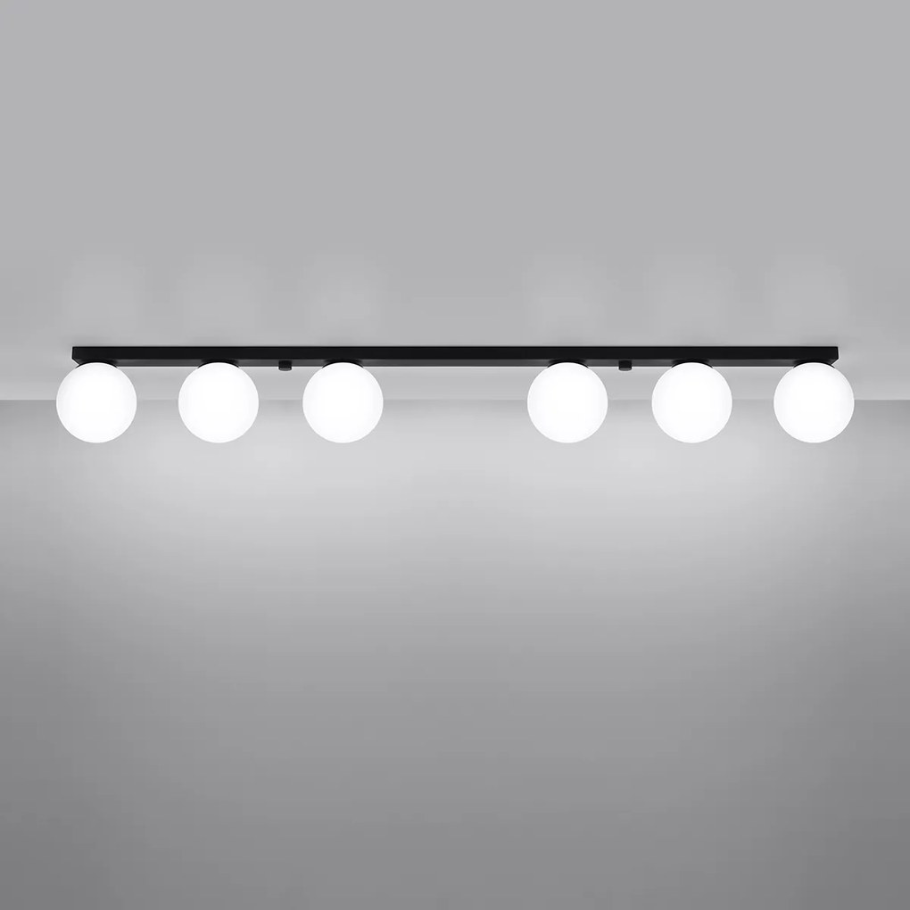 Stropné svietidlo Yoli, 6x biele sklenené tienidlo, b