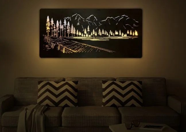 Led obraz hory, les a jazero