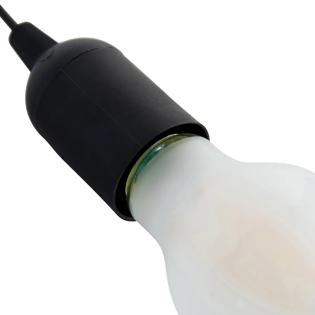 Sada 6 čiernych držiakov svietidiel vrátane žiaroviek A60 - Move