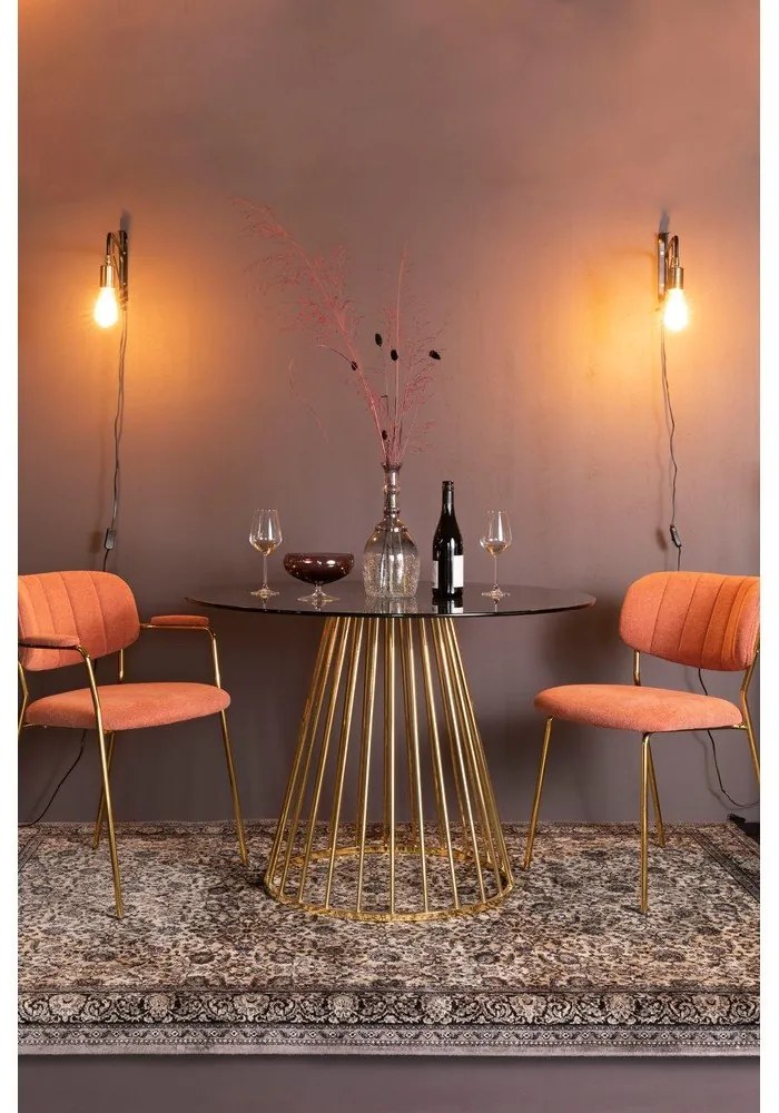 Okrúhly jedálenský stôl so sklenenou doskou ø 104 cm Floris – White Label