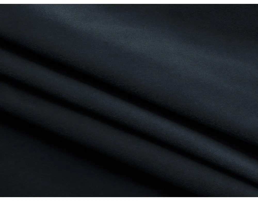 Tmavomodrá zamatová rozkladacia/s úložným priestorom pohovka 238 cm Kapua – Makamii