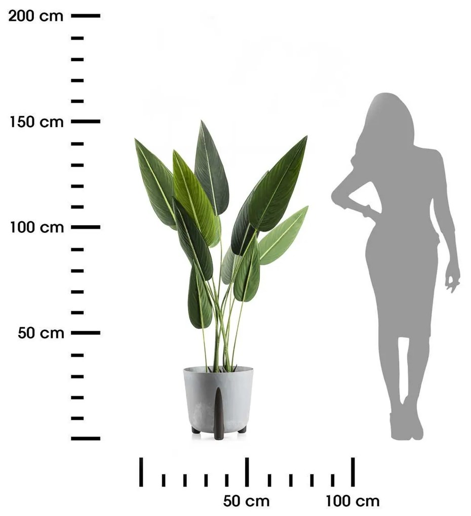 PLASTOVÝ KVETINÁČ MOSS 30X28,5 CM IMITÁCIA BETÓNU SIVÁ