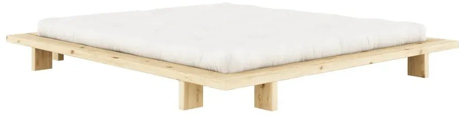 Dvojlôžková posteľ z borovicového dreva s roštom v prírodnej farbe 140x200 cm Japan – Karup Design