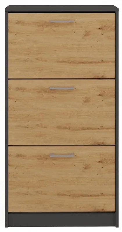 Botník (skrinka na topánky) Permanente 1 (antracit + dub artisan). Akcia -22%. Vlastná spoľahlivá doprava až k Vám domov. 1132588