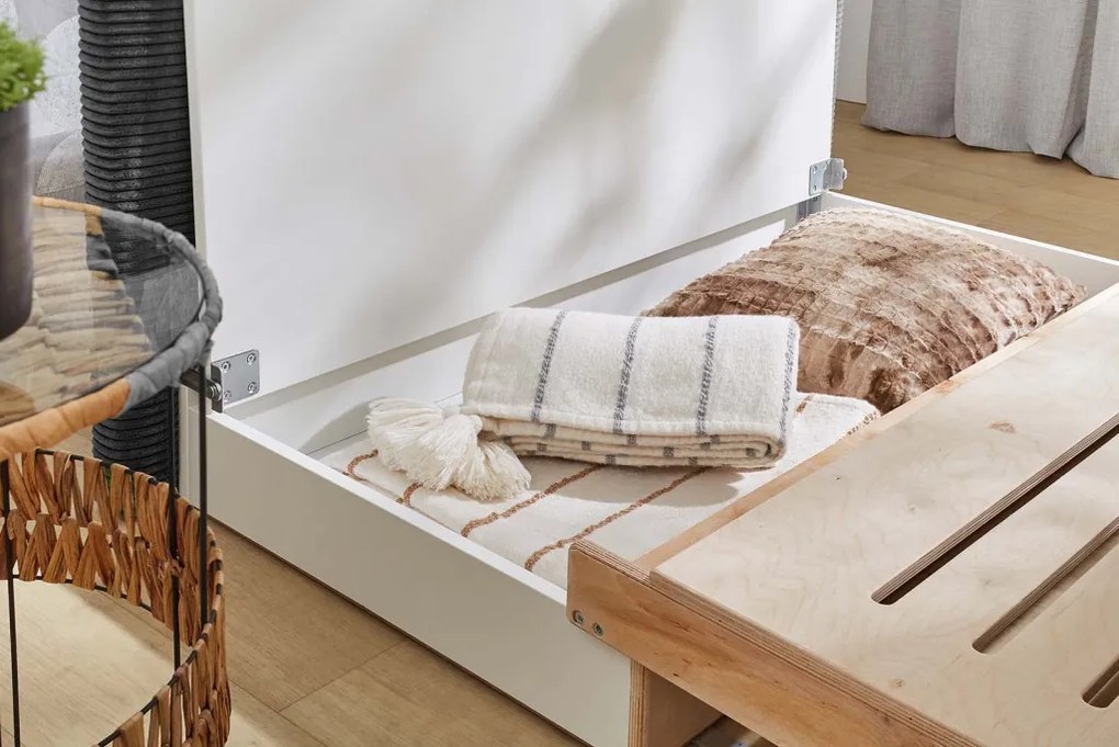 Rozkladacia pohovka Torben, šedá štrukturovaná látka