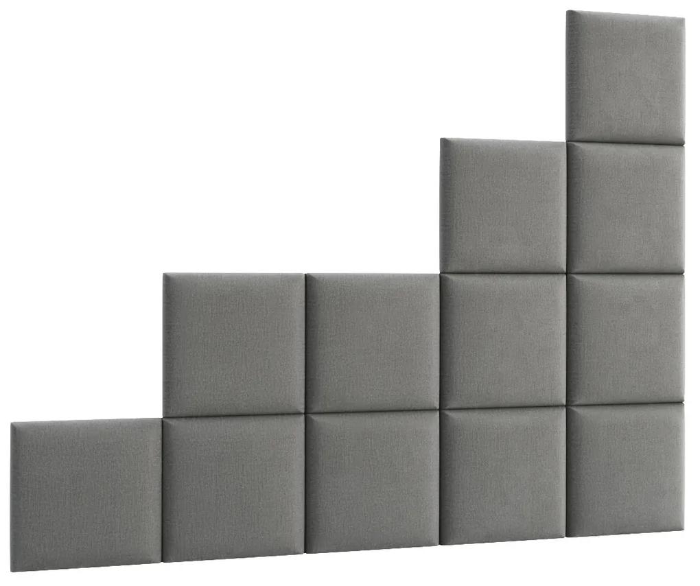 Set 12 čalúnených panelov Quadra 200x160 cm (sivá). Vlastná spoľahlivá doprava až k Vám domov. 1052000