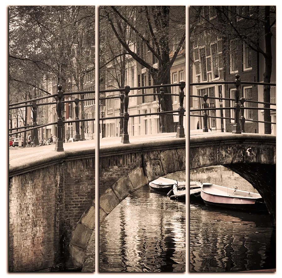 Obraz na plátne - Romantický most cez kanál - štvorec 3137FB (75x75 cm)