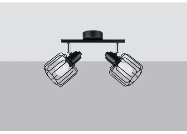 Sollux SL.1115 - Bodové svietidlo BELUCI 2xE14/40W/230V čierna