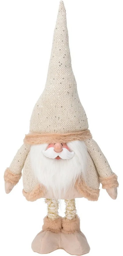 Vianočná dekorácia Santa, teleskop. nohy, 112 cm, zlatá / krémová