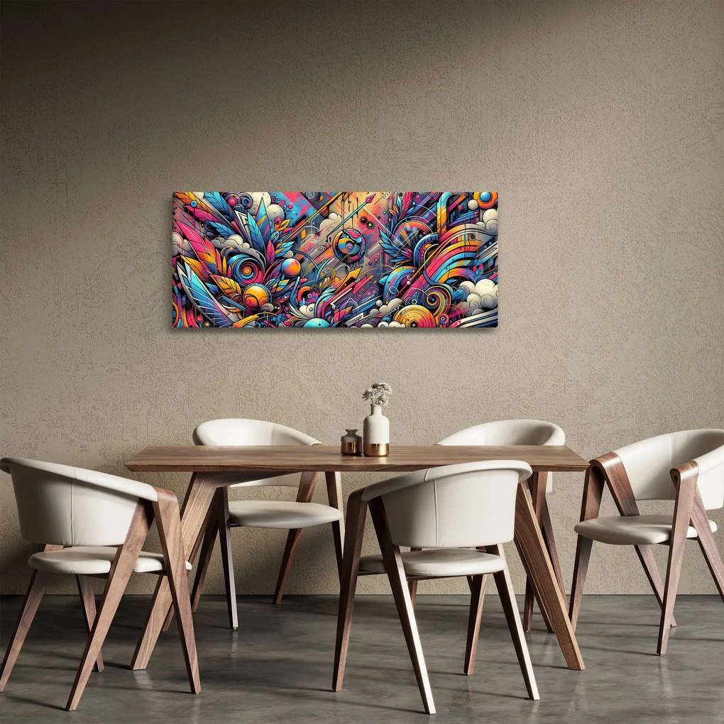 Obraz - Pestrofarebné graffiti (120x50 cm)
