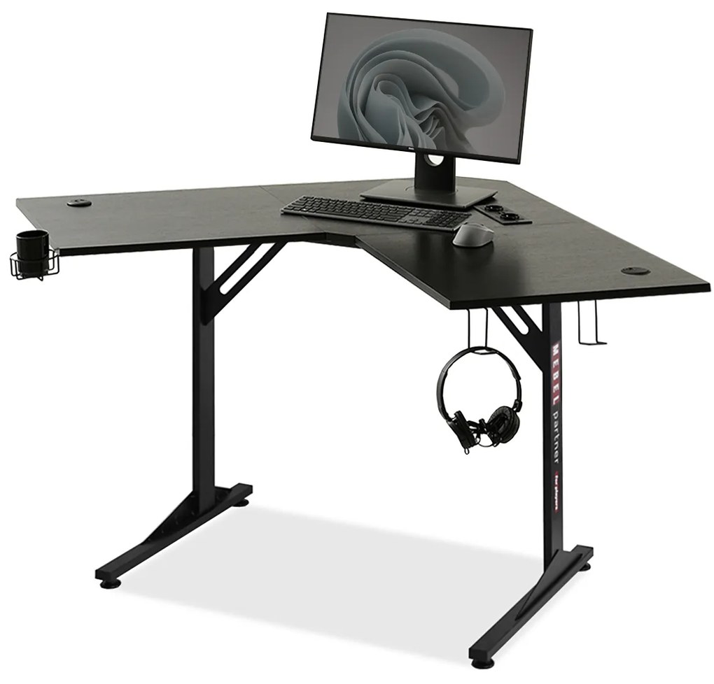 PC stolík Matts C (čierne drevo + čierna). Akcia -20%. Vlastná spoľahlivá doprava až k Vám domov. 1109794