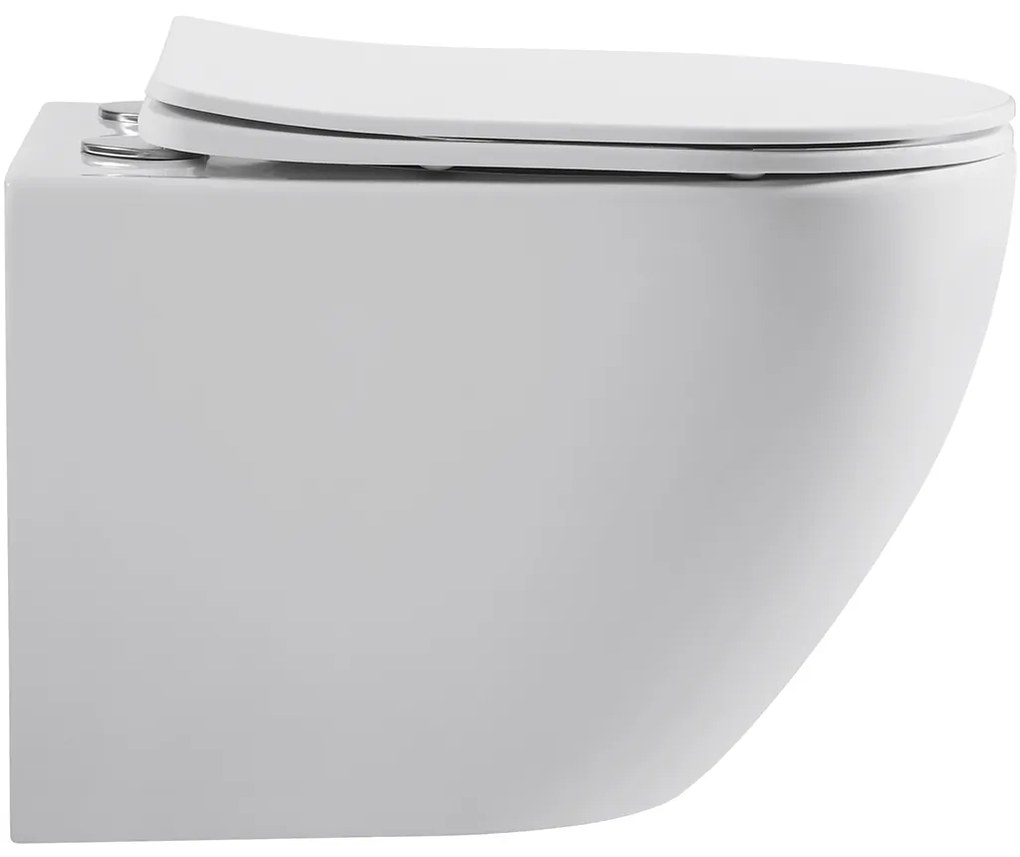 Cerano Cesso, závesná WC misa Rimless, Vortex + UF sedátko - biela matná - 49x36 cm, CER-CER-476681
