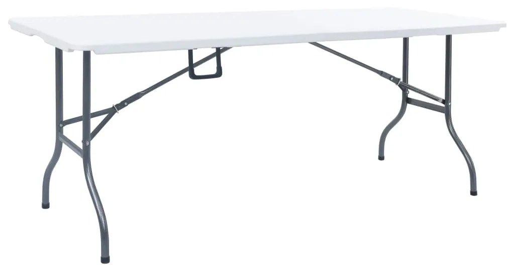 vidaXL Skladací záhradný stôl biely 180x72x72 cm HDPE