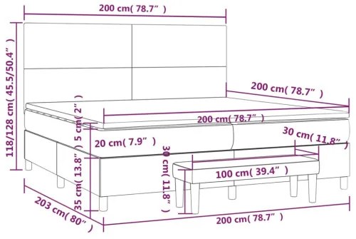 vidaXL Boxspring posteľ s matracom svetlozelená 200x200 cm látka-