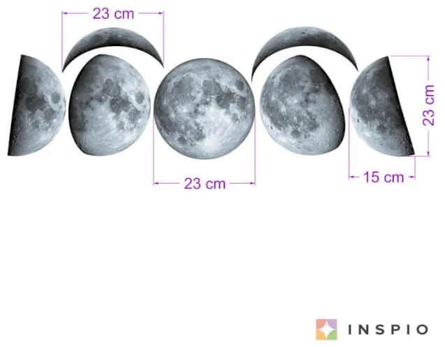 Nálepky na stenu - Fázy Mesiaca