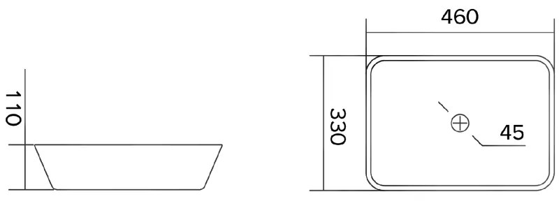 Mexen Tiva, sklenené umývadlo na dosku 46 × 33 cm, číra, 24184600