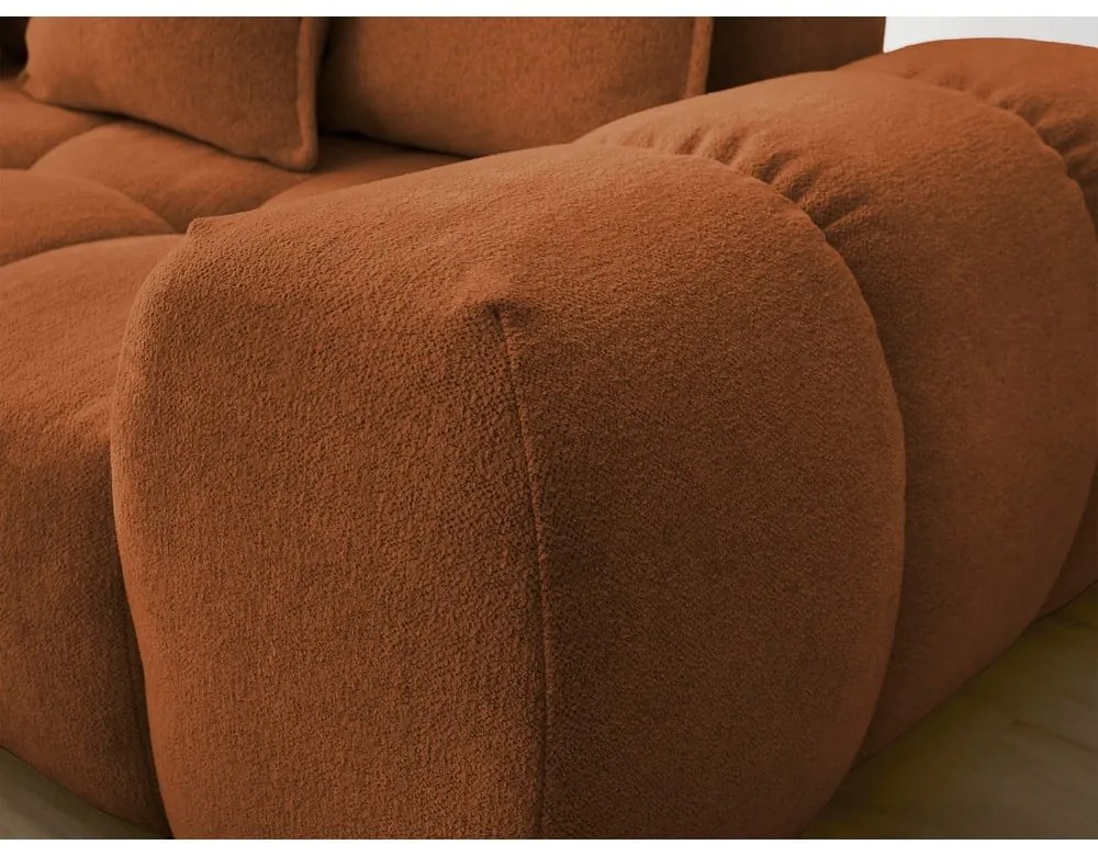 Terakotová ženilková rozkladacia/s úložným priestorom rohová pohovka (ľavý roh/do L) Everest – Bobochic Paris