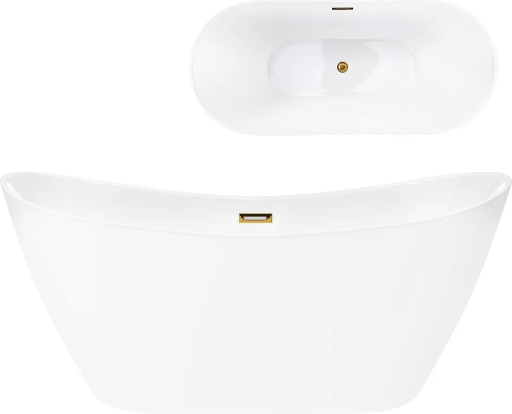 Voľne stojaca vaňa Corsan Nauti 170 x 77 cm klik-klak Kartáčované zlato