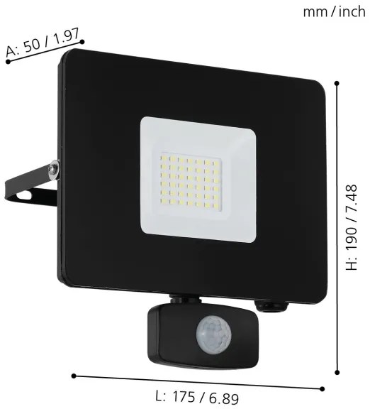 Eglo 97462 - LED Reflektor so senzorom FAEDO 3 LED/30W/230V