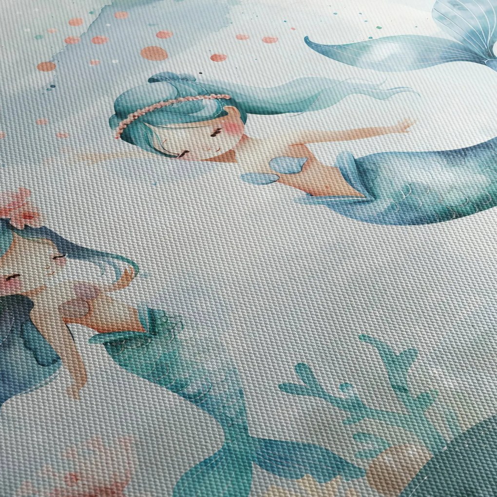 Obraz - Morské panny (s hodinami) (90x30 cm)