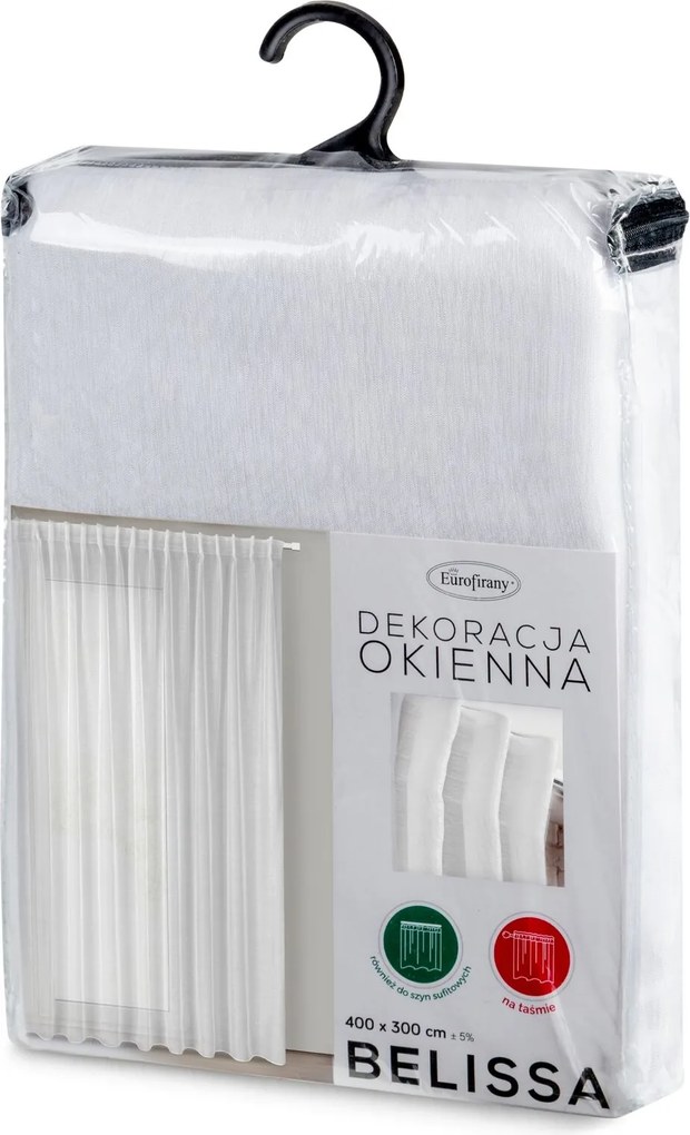 ZÁCLONA NA PÁSKE BELISSA 400X300 CM BIELA