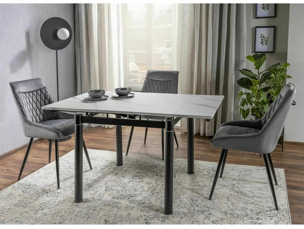 Sametová jídelní židle Agat šedá