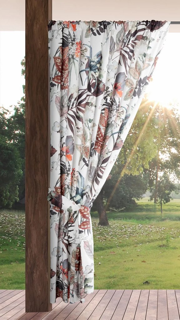 ZÁHRADNÝ VODEODOLNÝ ZÁVES NA PÁSKE GARDEN 155X200 CM KVETY