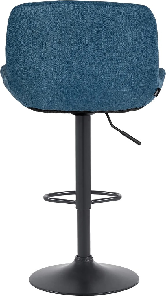 Barová stolička Solon - látka, čierny rám - modrá