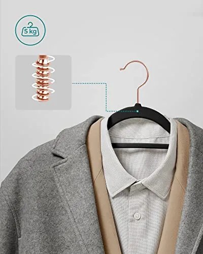 Vešiaky na oblečenie, protišmykové, zamatové, 50ks