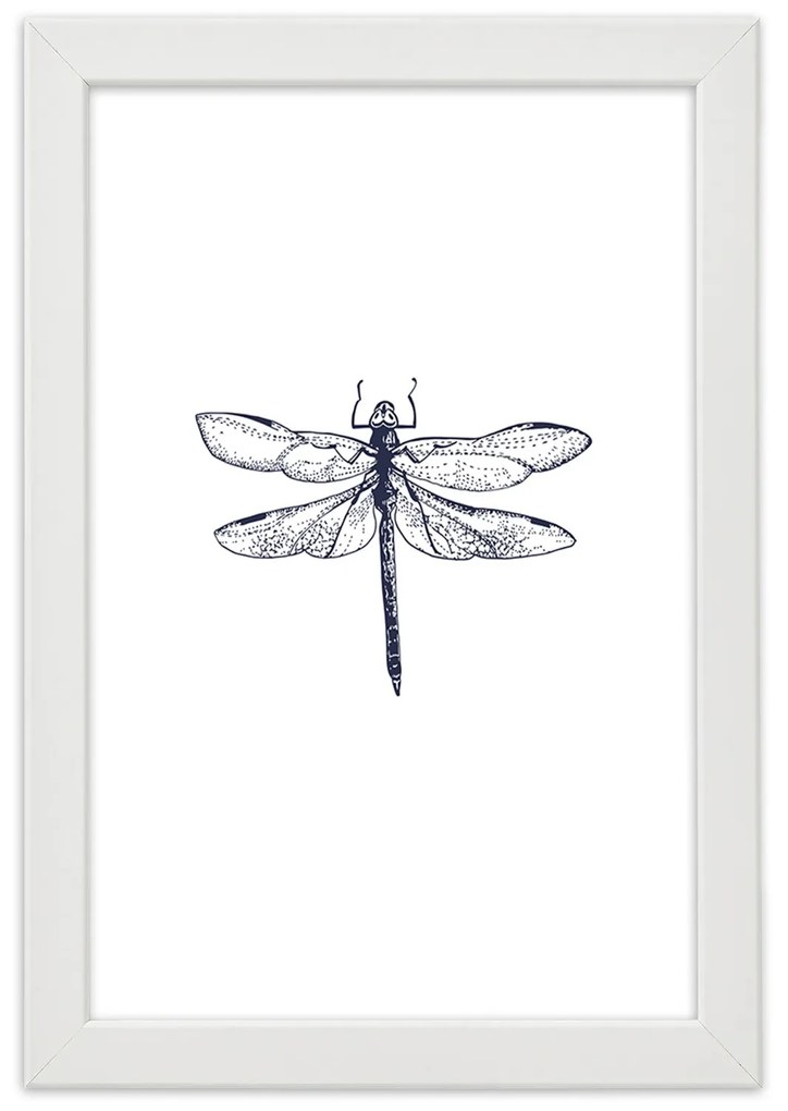 Gario Plagát Vážka nakreslená Farba rámu: Bez rámu, Rozmery: 40 x 60 cm