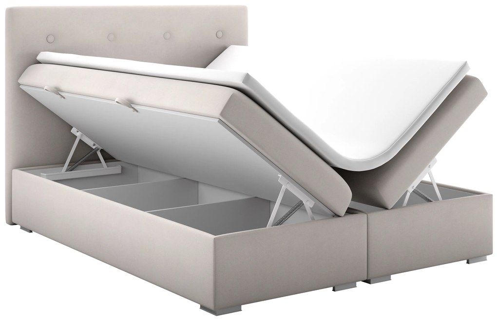 Manželská posteľ Boxspring 140 cm Rinoletto (béžová) (s úložným priestorom). Akcia -20%. Vlastná spoľahlivá doprava až k Vám domov. 1044313