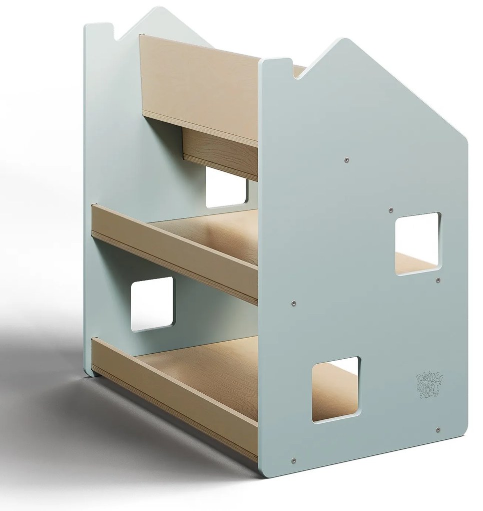 Univerzálna montessori polica 2v1 – svetlomodrá