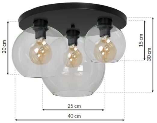 Stropné svietidlo SOFIA 3xE27/60W/230V číra