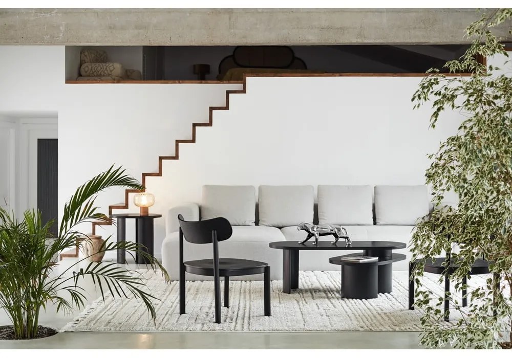 Čierny konferenčný stolík v dekore jaseňa 120x50 cm Nori - Teulat